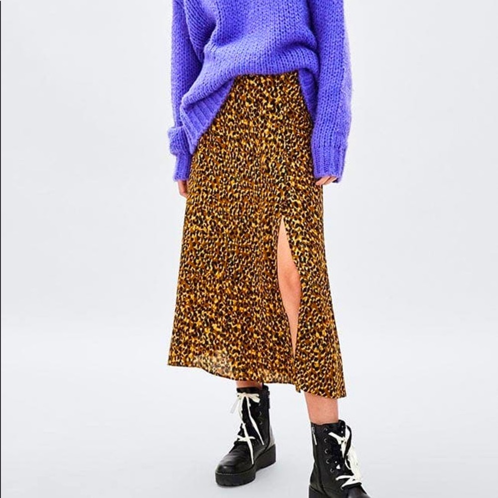 ZARA TRF animal print skirt NWT
